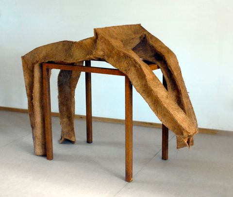 Ik twijfel nog I, 2008, staal, kokostapijt