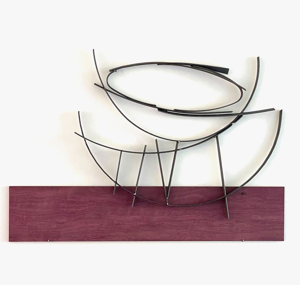 Stilleven 6, 2024, staal, hout